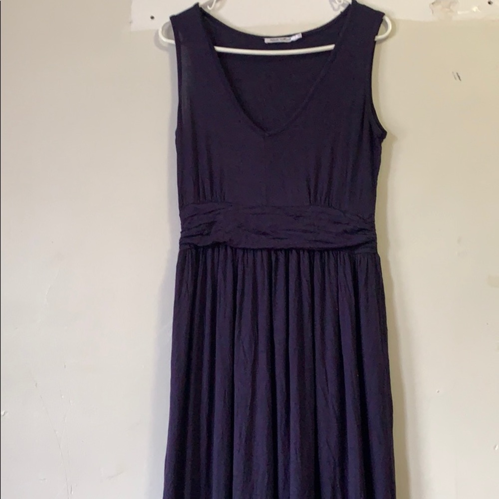 Navy Blue V-Neckline Sleeveless Maxi Dress
